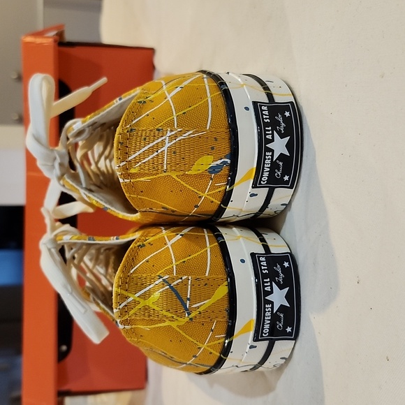 Converse church 70 paint splatter shoes sneakers sunflower gold new with box - Picture 3 of 6